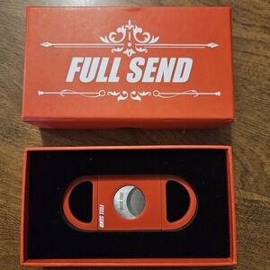 Nelk Boys Full Send Double Guillotine Cigar Cutter Red Stainless Steel Accessory